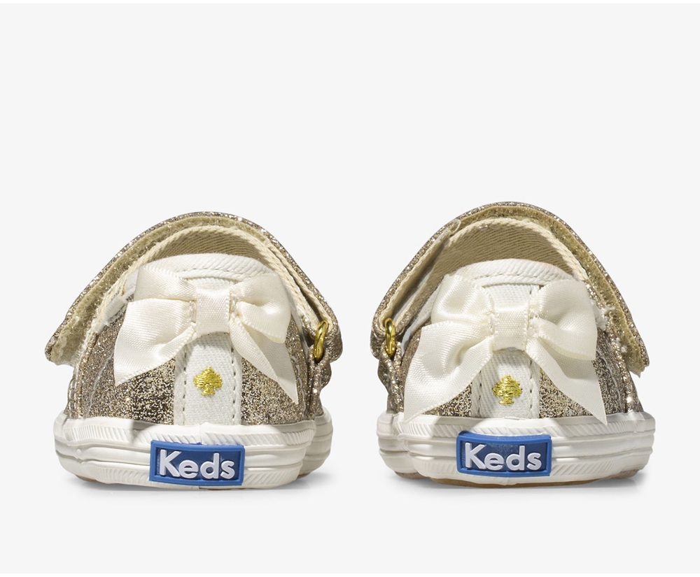 Keds Slip Ons Kinder Gold - Kate Spade New York Sloane Mj Glitter Crib - GLH-781056